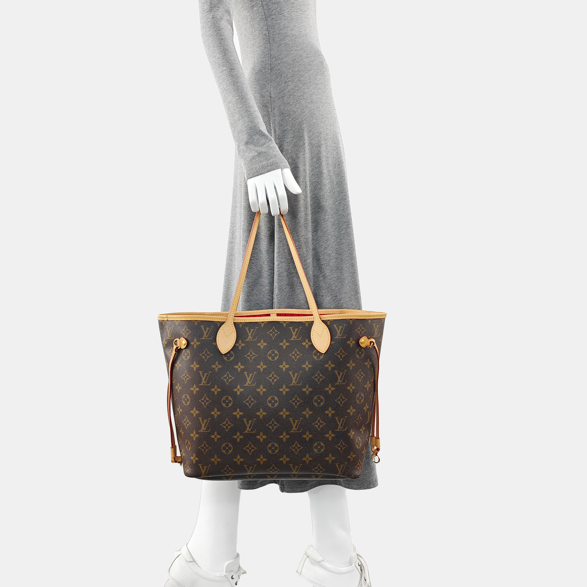 NEVERFULL MM Monogram Coated Canvas Brown