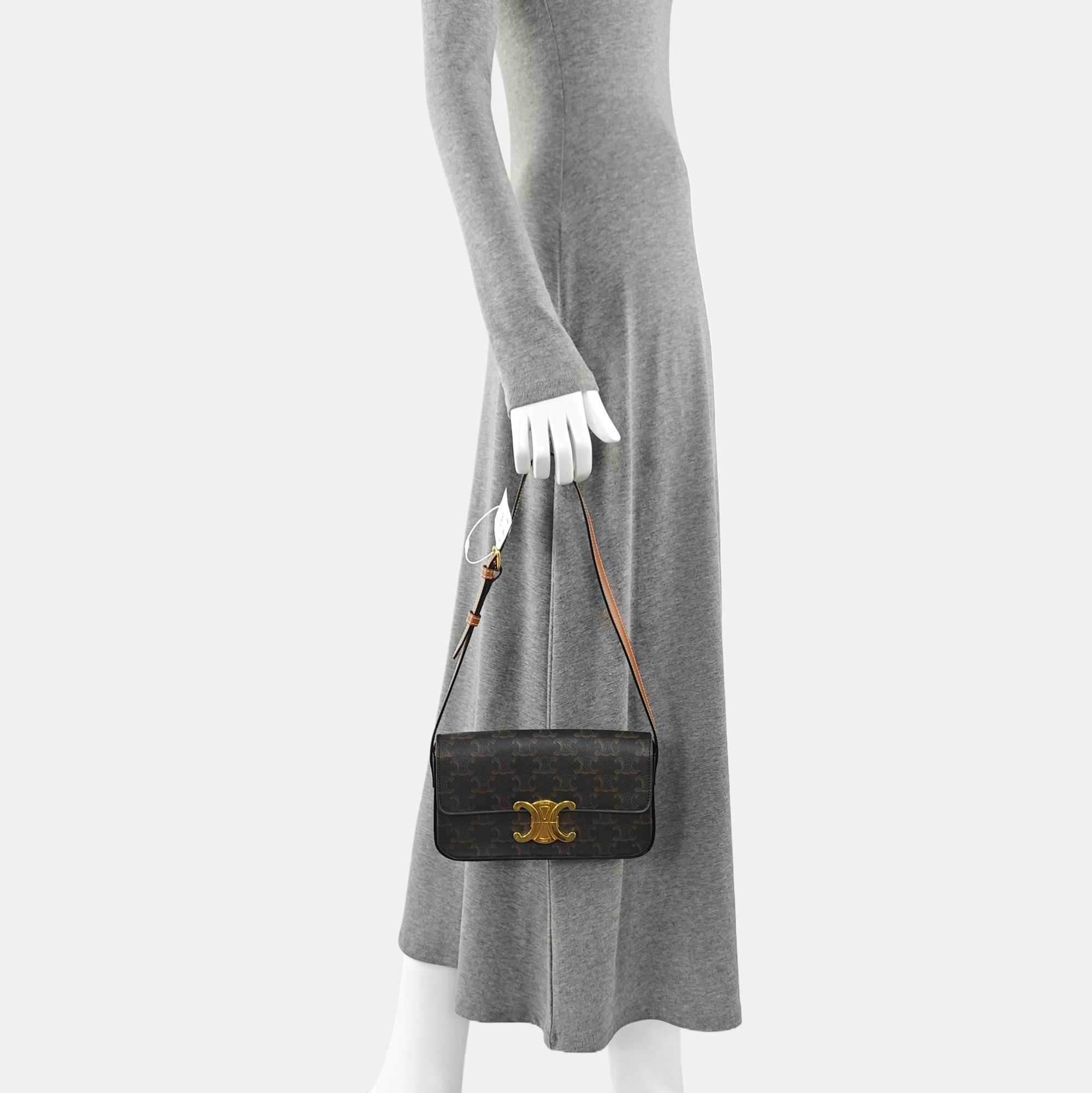 TRIOMPHE Small Coated Canvas Brown