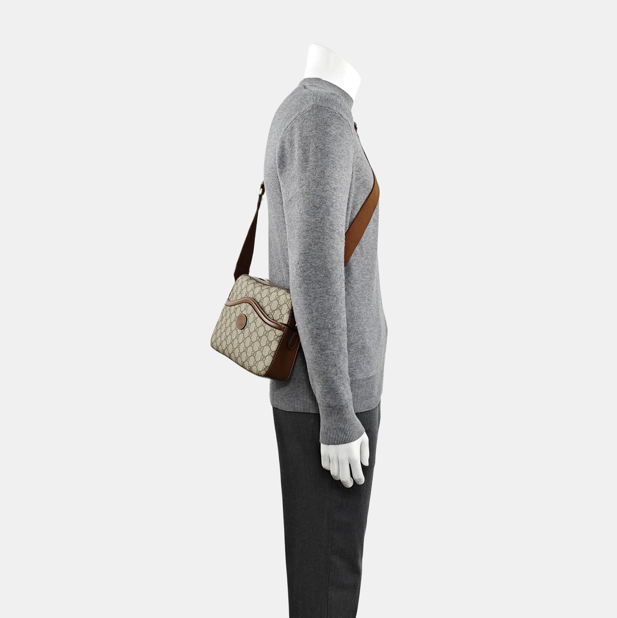 Monogram Coated Canvas Shoulder Bag Black