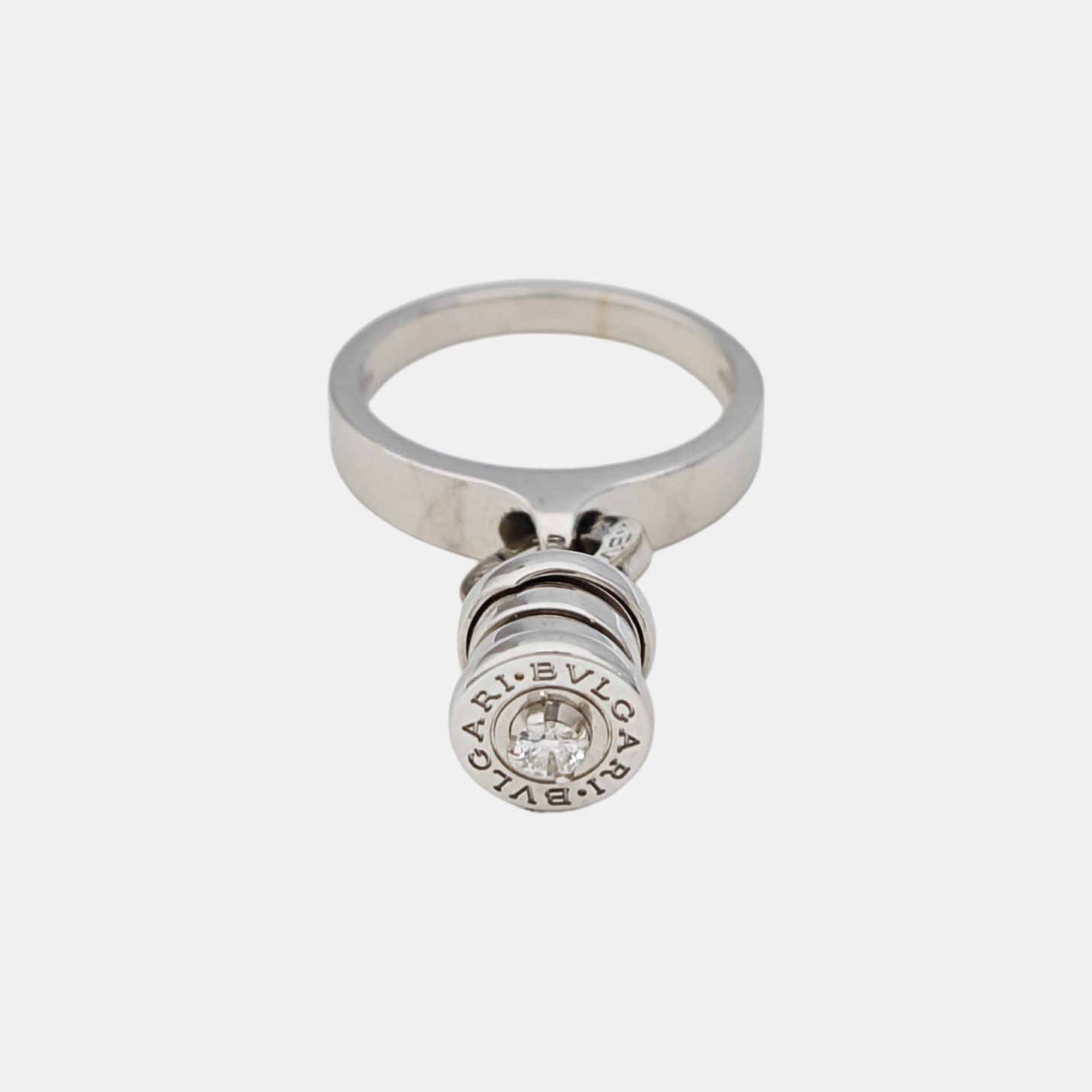 18k White Gold Silver Ring EU 53