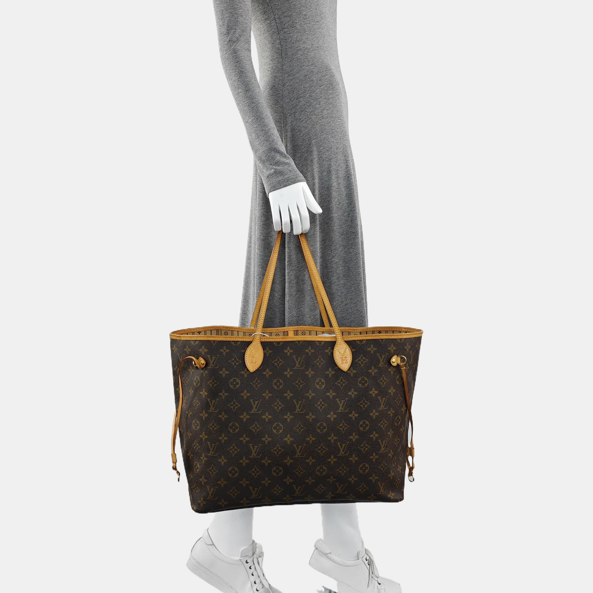 NEVERFULL GM Monogram Coated Canvas Brown