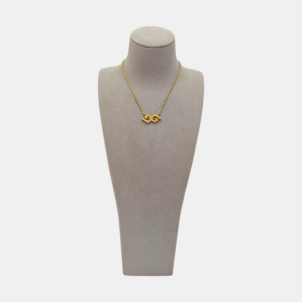 G Cube Metal Gold Necklace