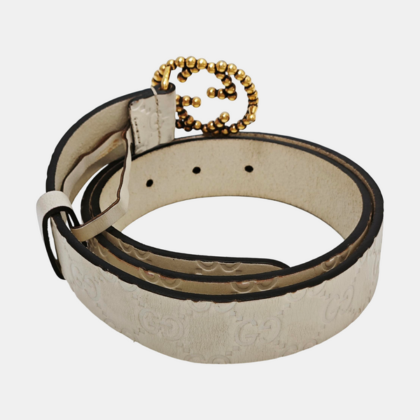 Leather Belt White