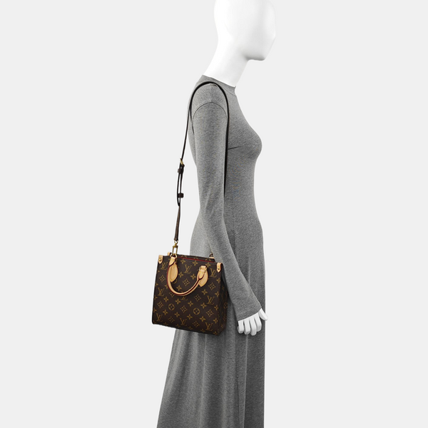 SAC PLAT BB Monogram Coated Canvas Brown