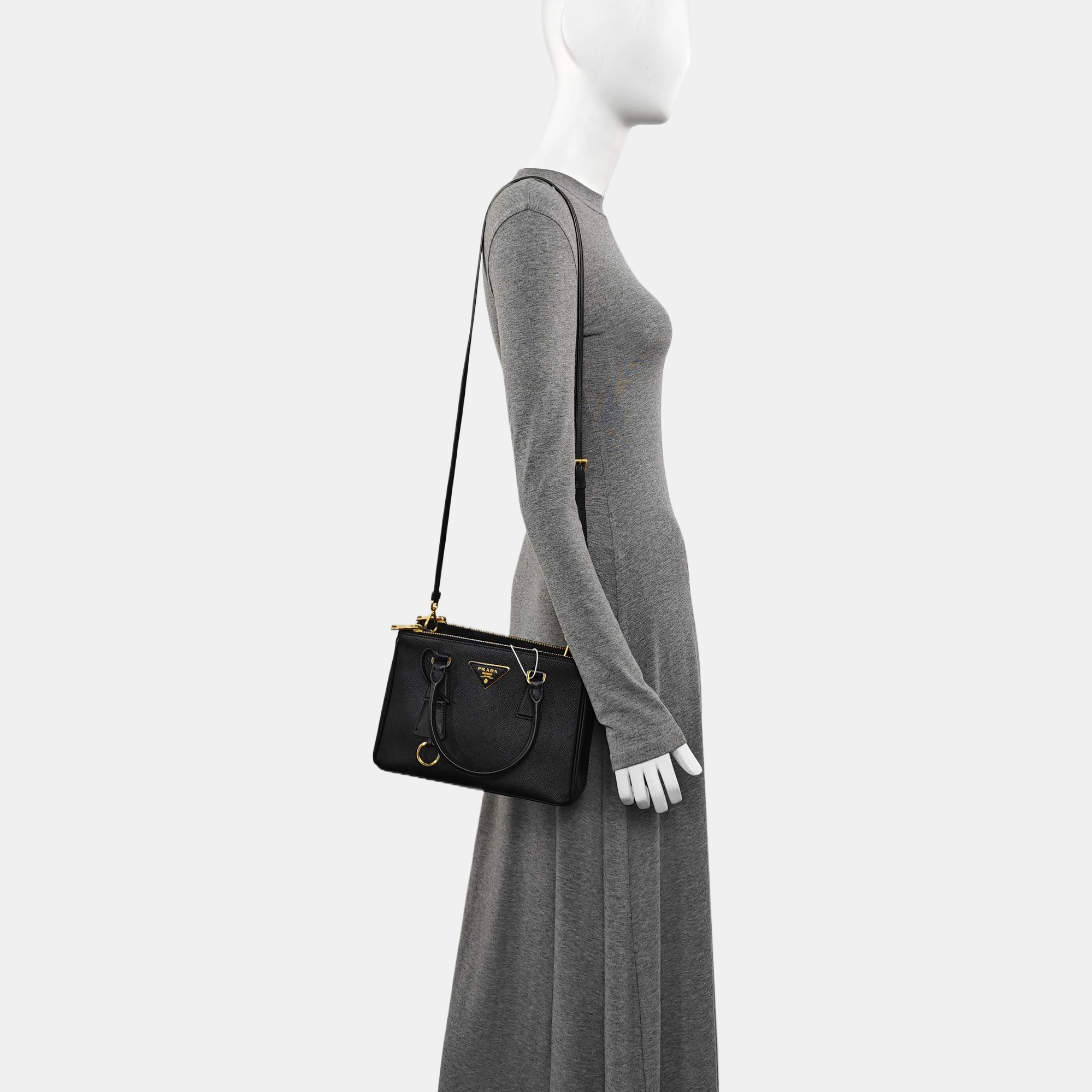Saffiano Calfskin Shoulder Bag Black