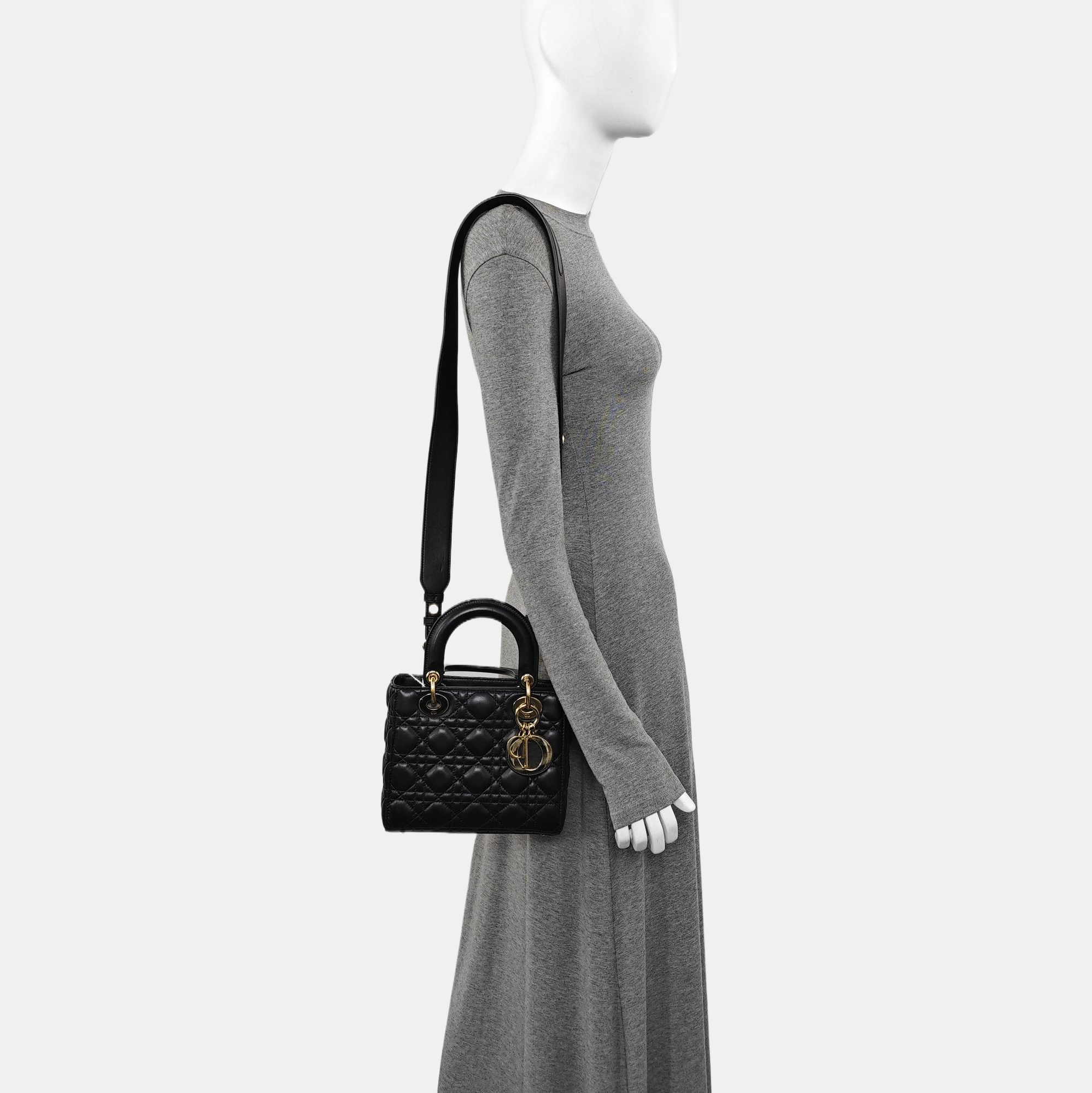 Lady Dior Small Cannage Lambskin Black