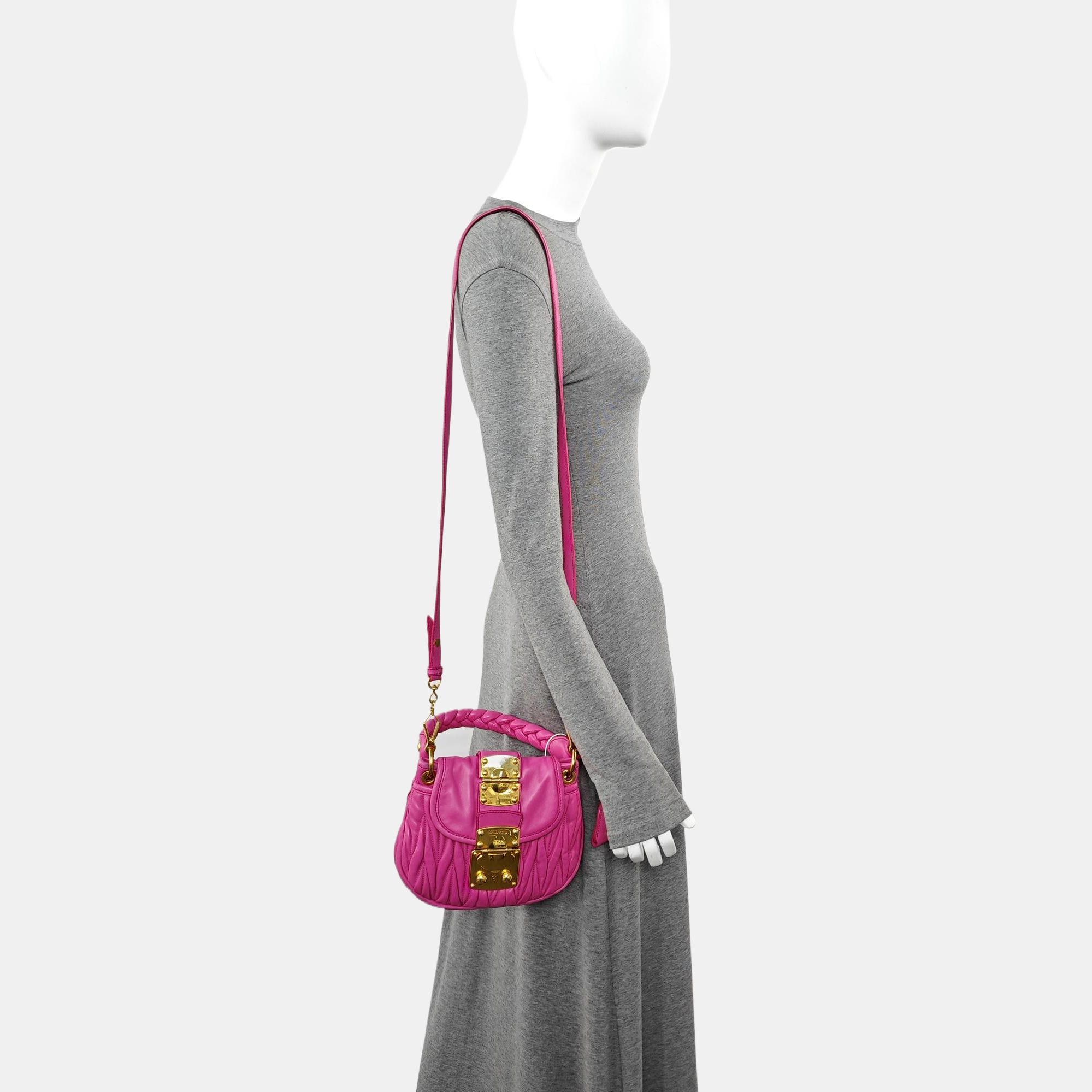 Miu Coffer Quilted Lambskin Pink