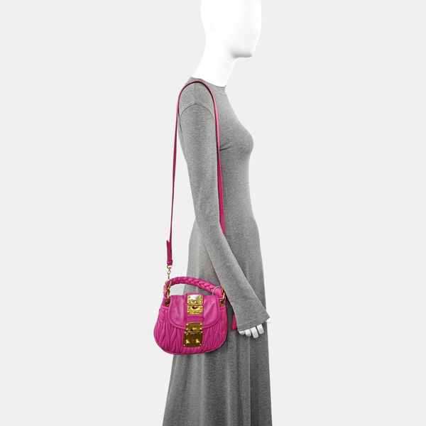 Miu Coffer Quilted Lambskin Pink