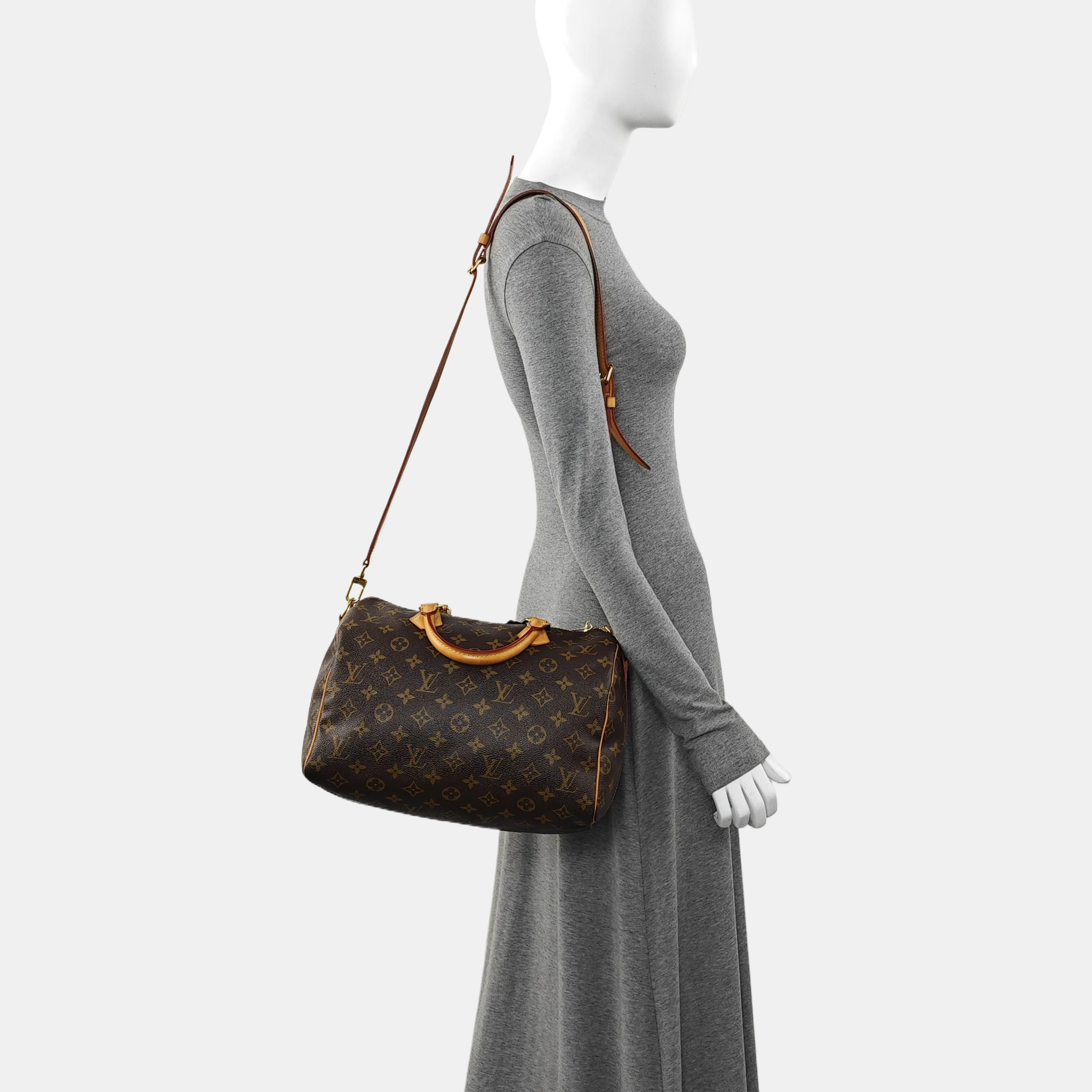 SPEEDY 30 Monogram Coated Canvas Brown