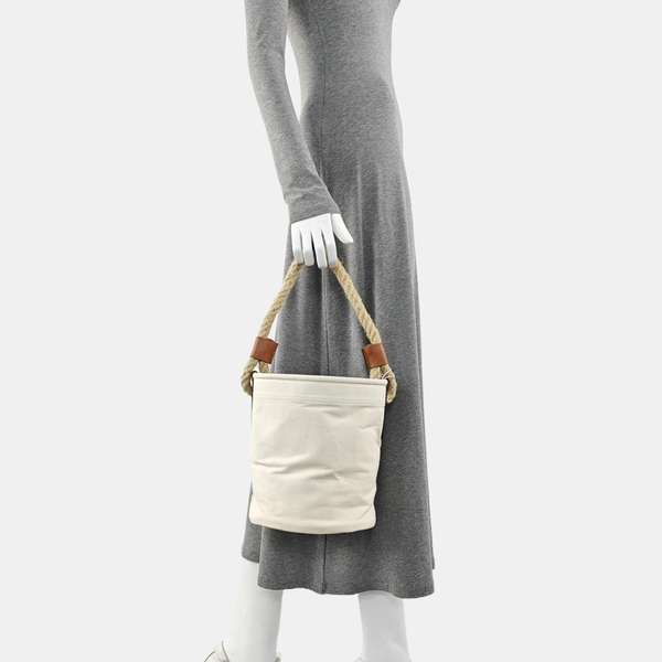 Canvas Bucket Bag White