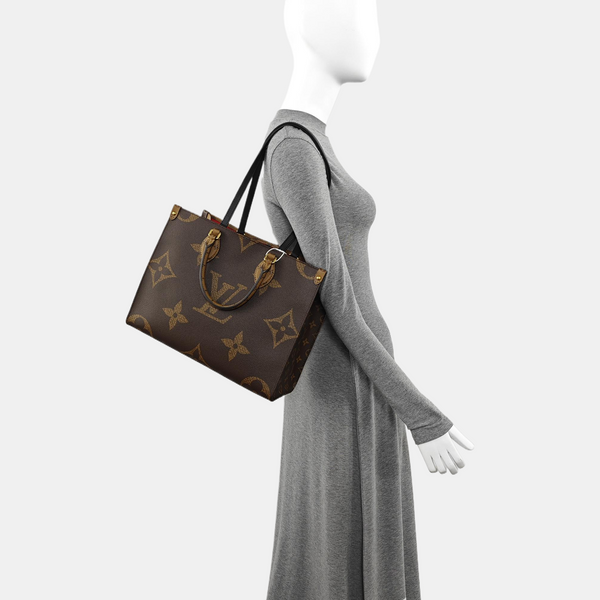 ONTHEGO MM Monogram Coated Canvas Brown