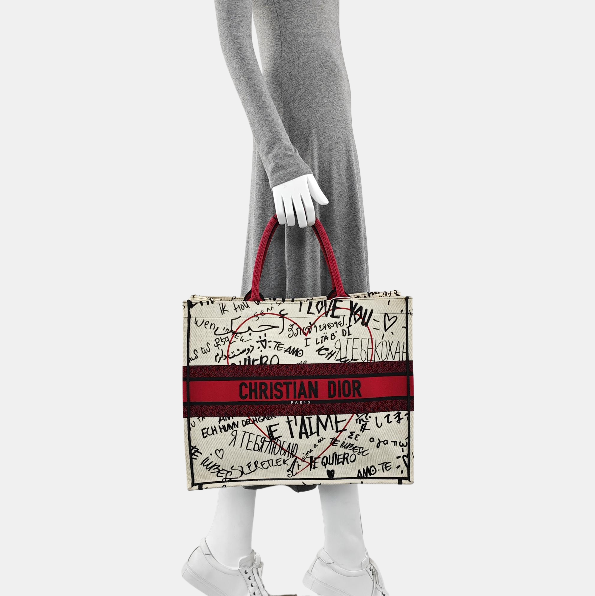 Authenticated pre-owned  Book Tote Large Canvas White - Tote Bag at Looply