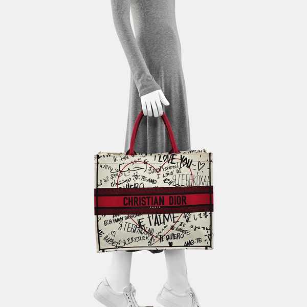 Authenticated pre-owned  Book Tote Large Canvas White - Tote Bag at Looply