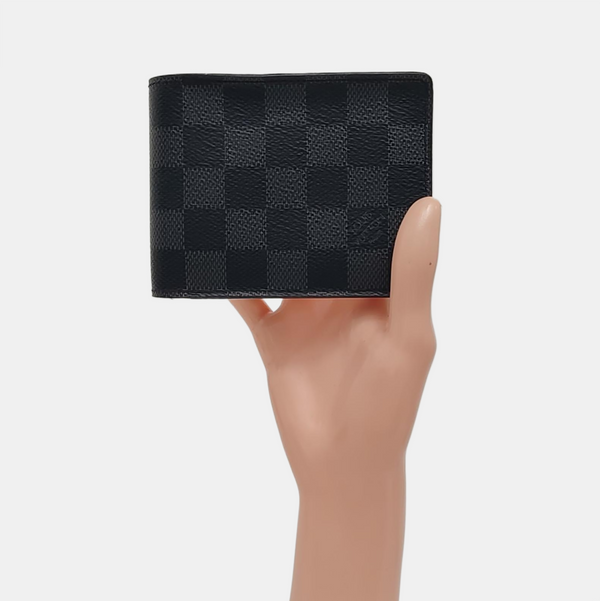 AMERIGO Damier Graphite Coated Canvas Gray