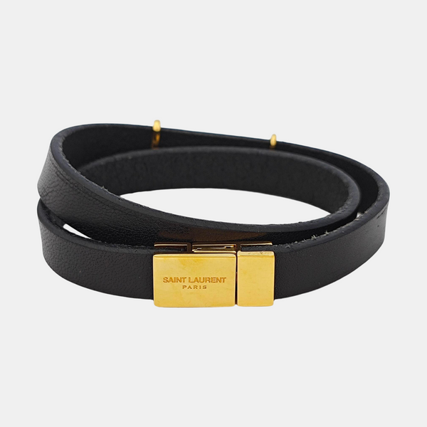 Leather Black Bangle