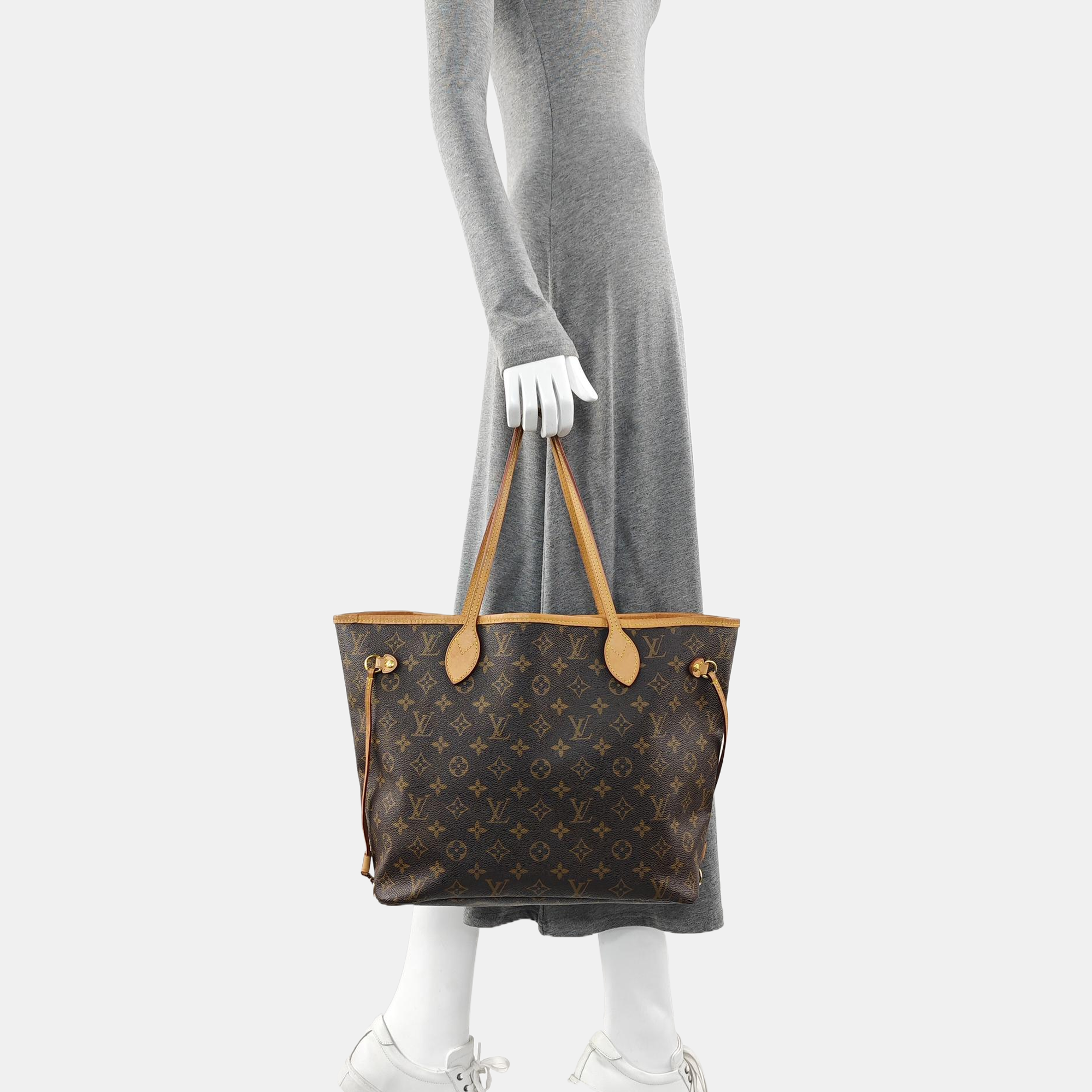 NEVERFULL MM Monogram Coated Canvas Brown