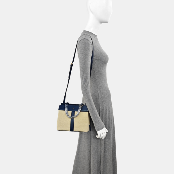 CABAS DE FRANCE Small Canvas White