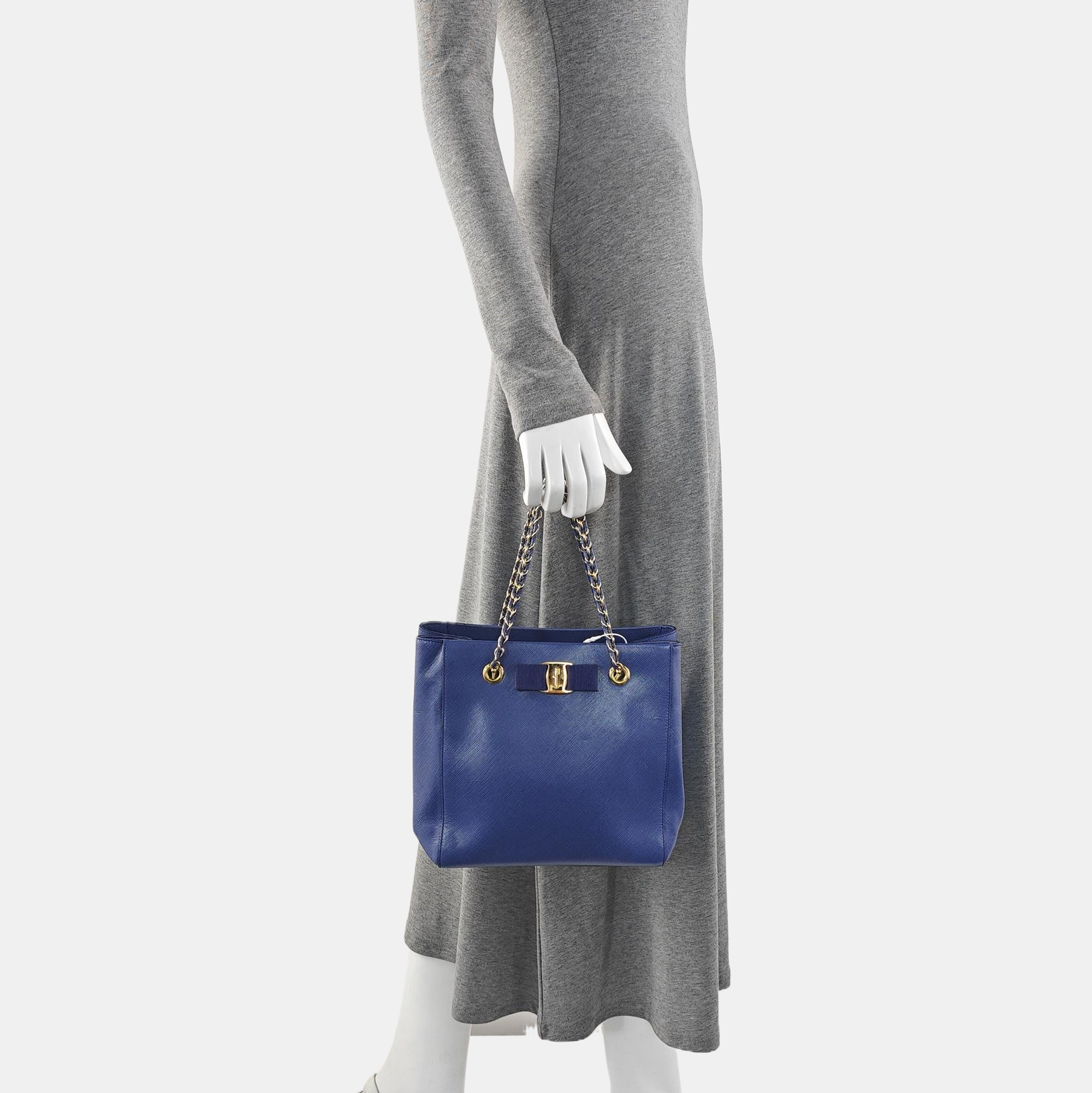 Calfskin Tote Bag Blue