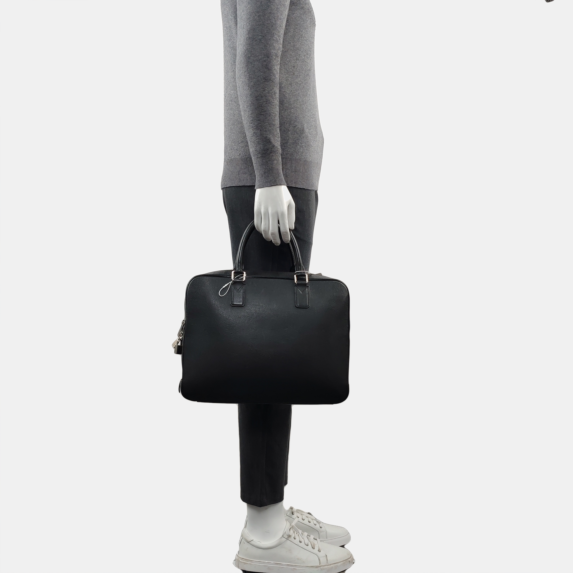Calfskin Top Handle Bag Black