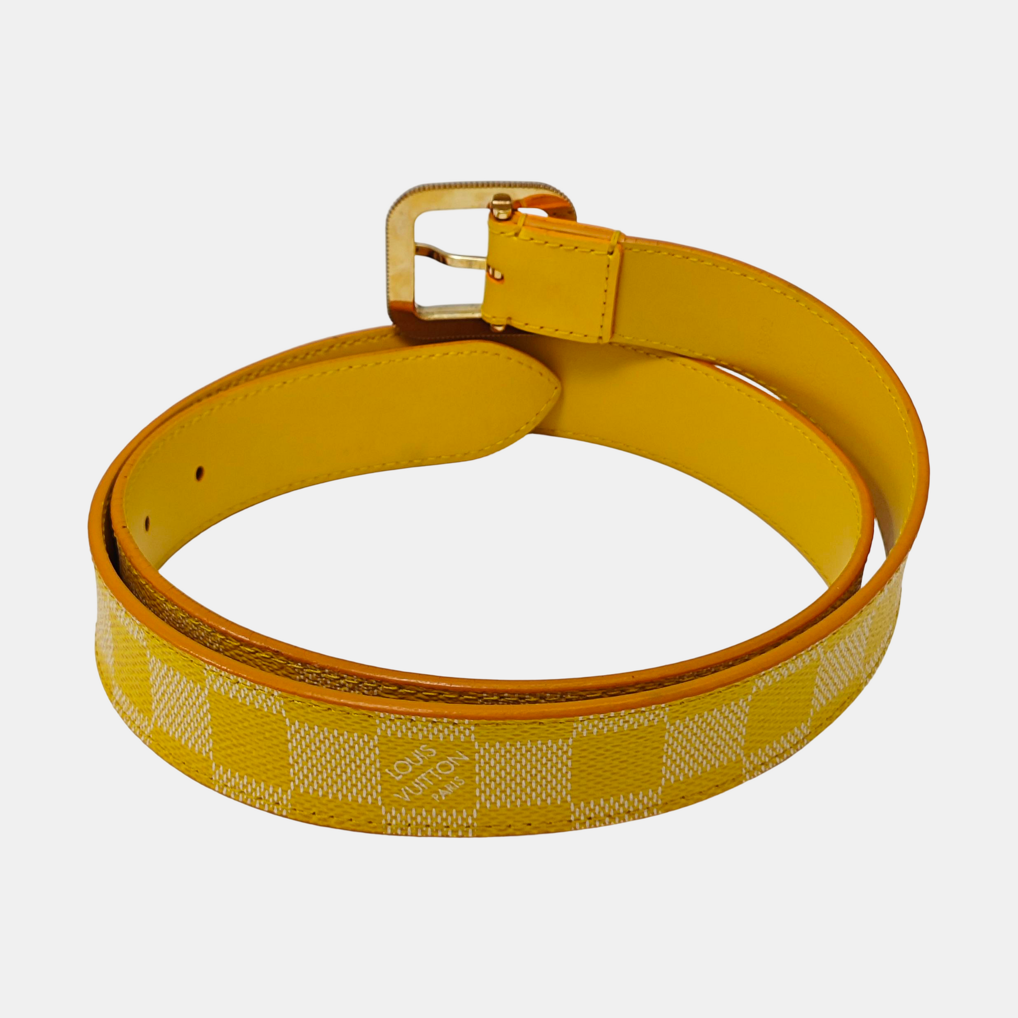 Coated Canvas Belt Yellow