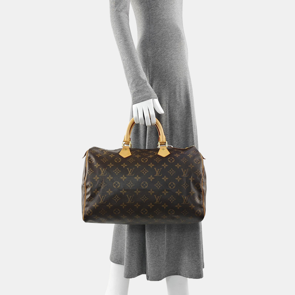 SPEEDY 35 Monogram Coated Canvas Brown