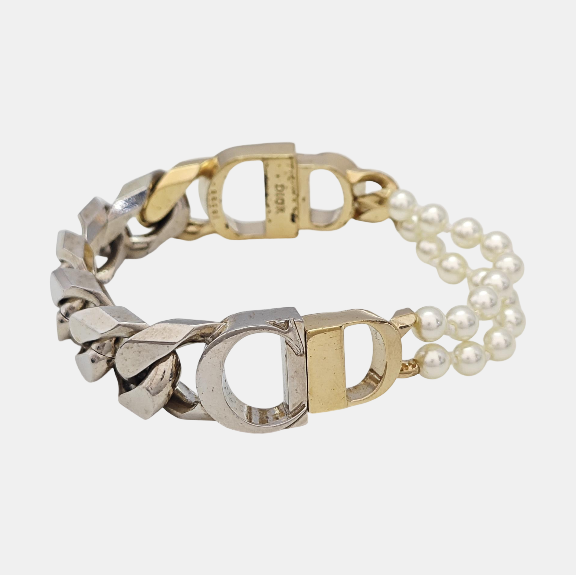 CD Icon Metal Silver Bracelet