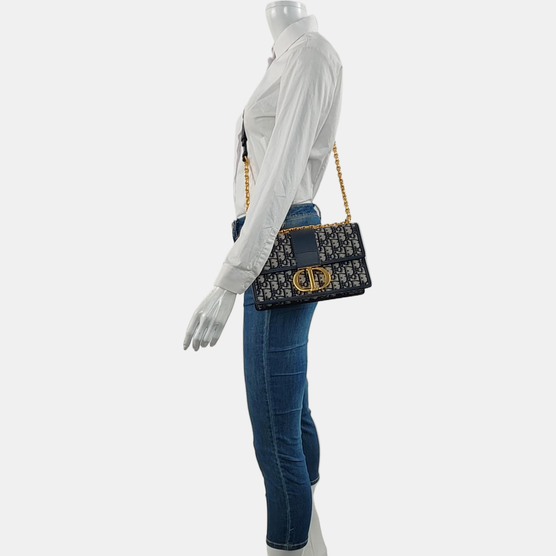 30 Montaigne Oblique Canvas Blue