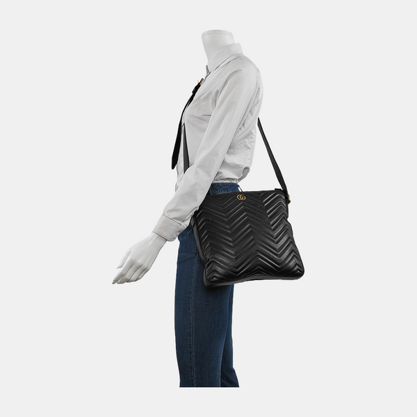Authenticated pre-owned  GG Marmont Quilted Calfskin Black - Tote Bag at Looply