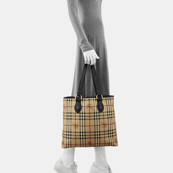 Coated Canvas Tote Bag Beige
