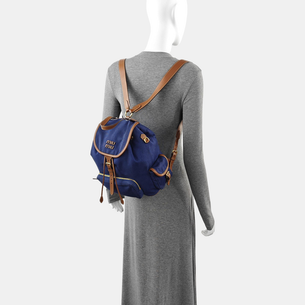 Fabric Backpack Blue
