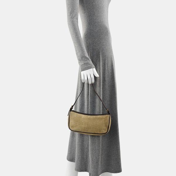Suede Top Handle Bag Beige