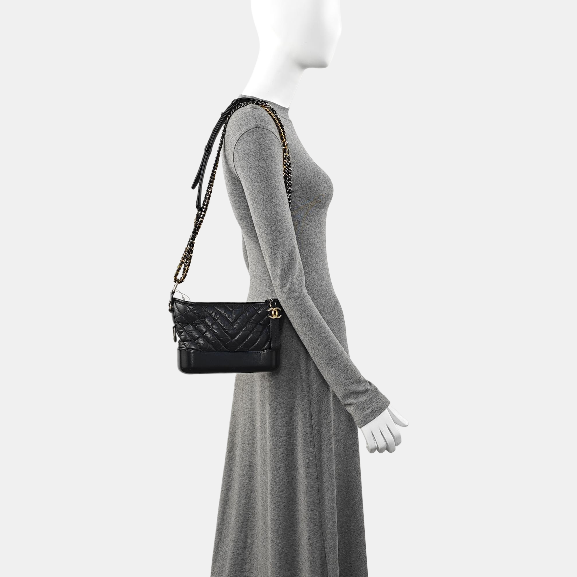 Authenticated pre-owned  GABRIELLE Small Quilted Calfskin Black - Shoulder Bag at Looply