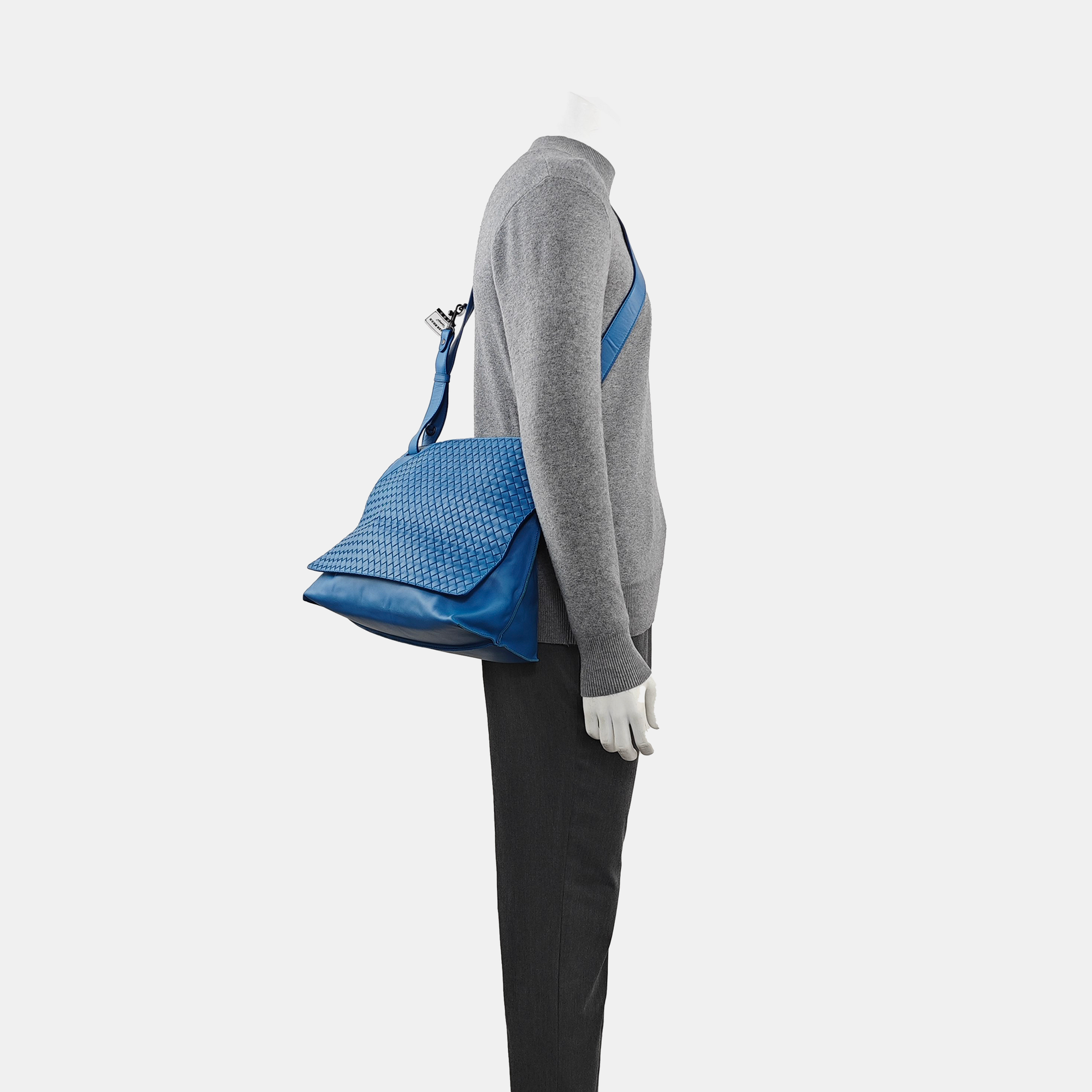 Calfskin Shoulder Bag Blue
