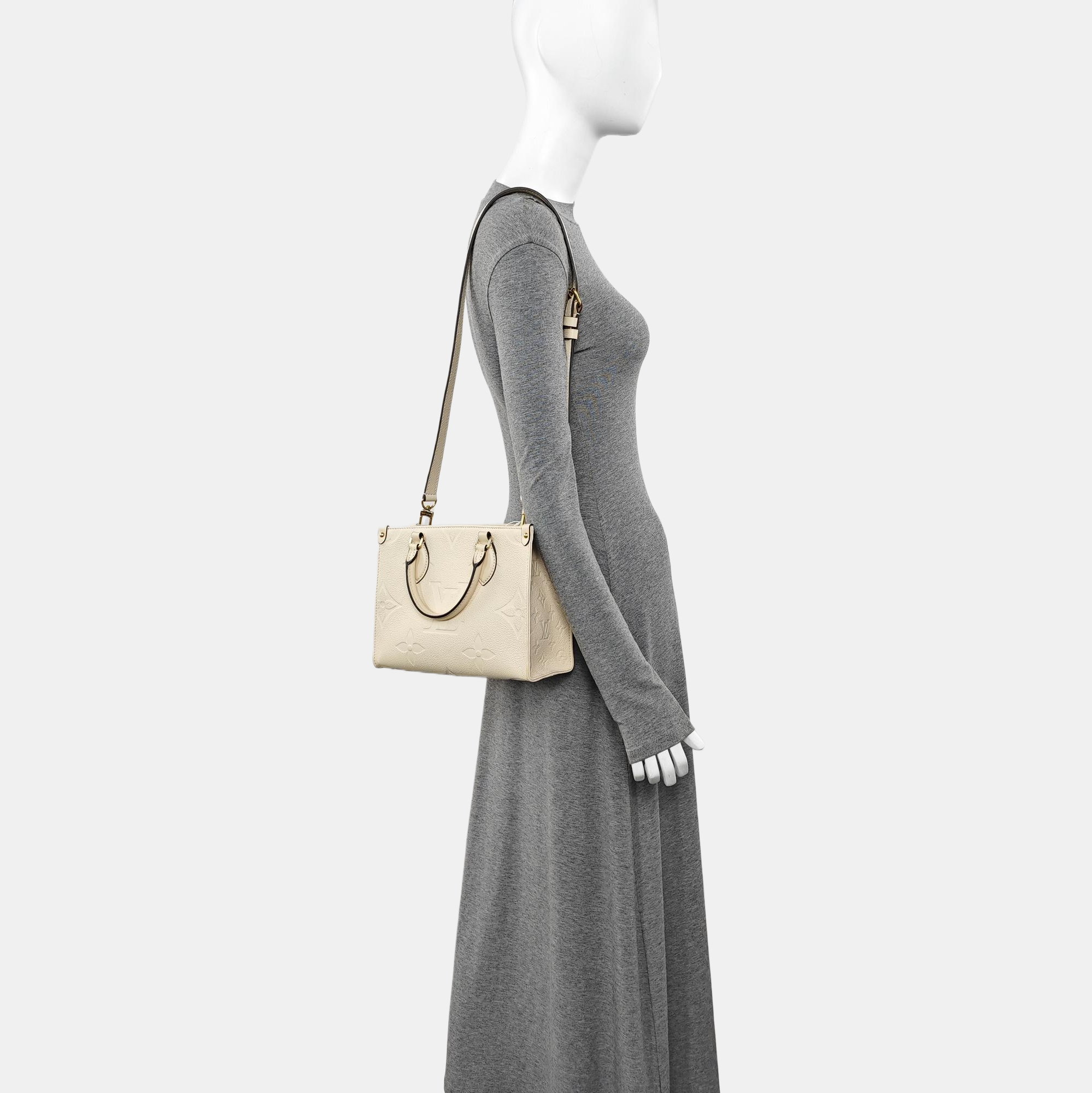 ONTHEGO PM Monogram Calfskin Beige