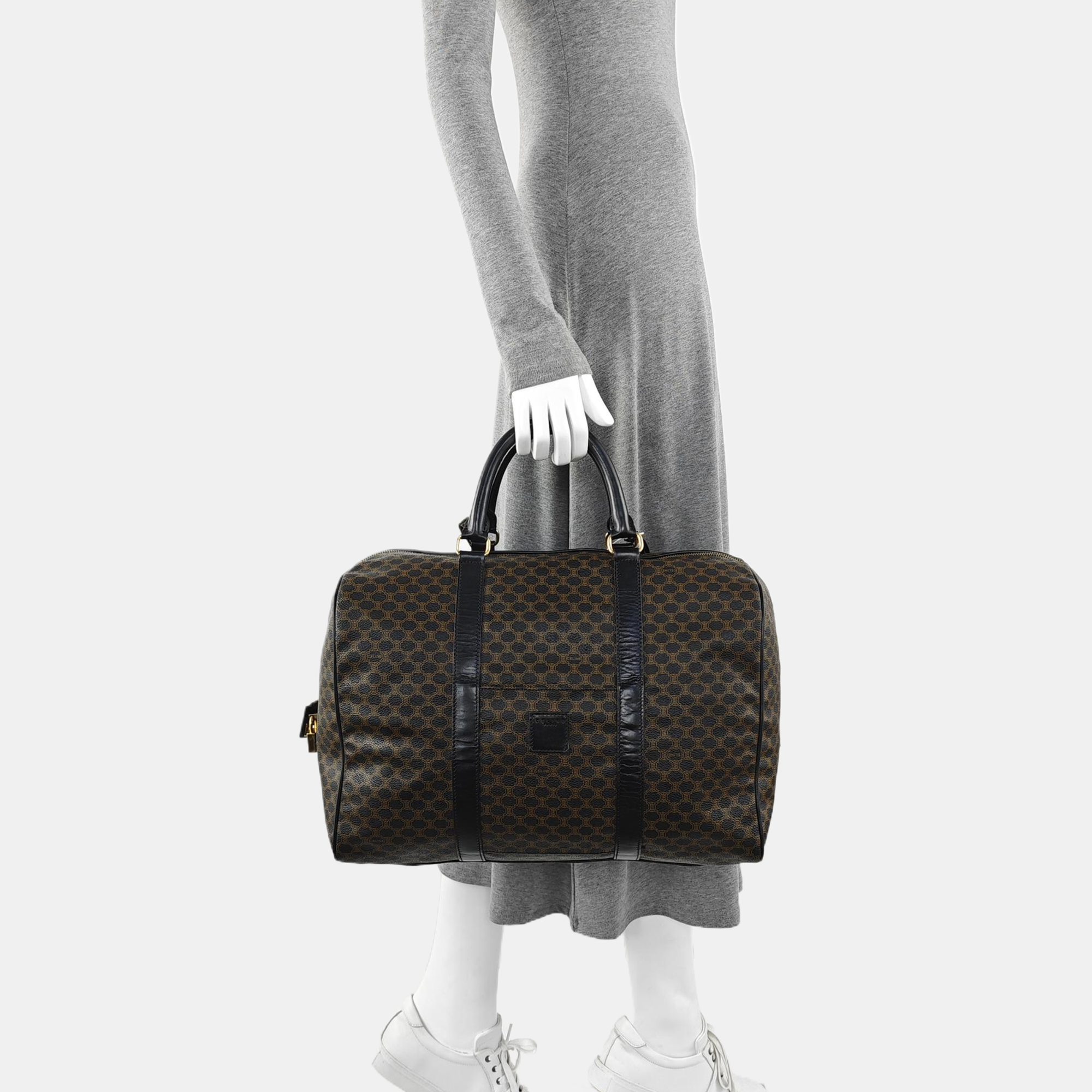 Coated Canvas Top Handle Bag Black