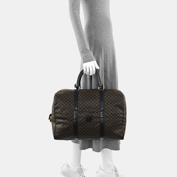 Coated Canvas Top Handle Bag Black