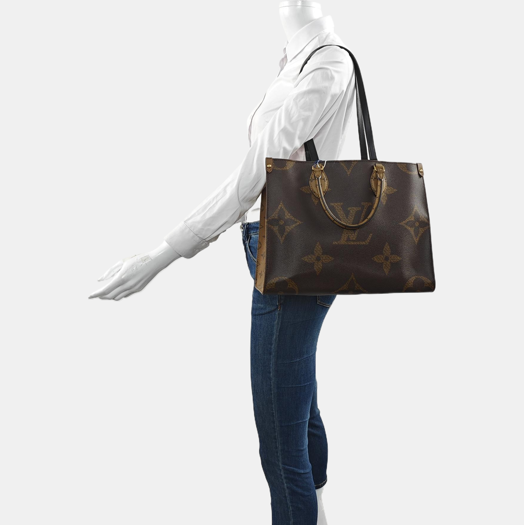 ONTHEGO MM Monogram Coated Canvas Brown