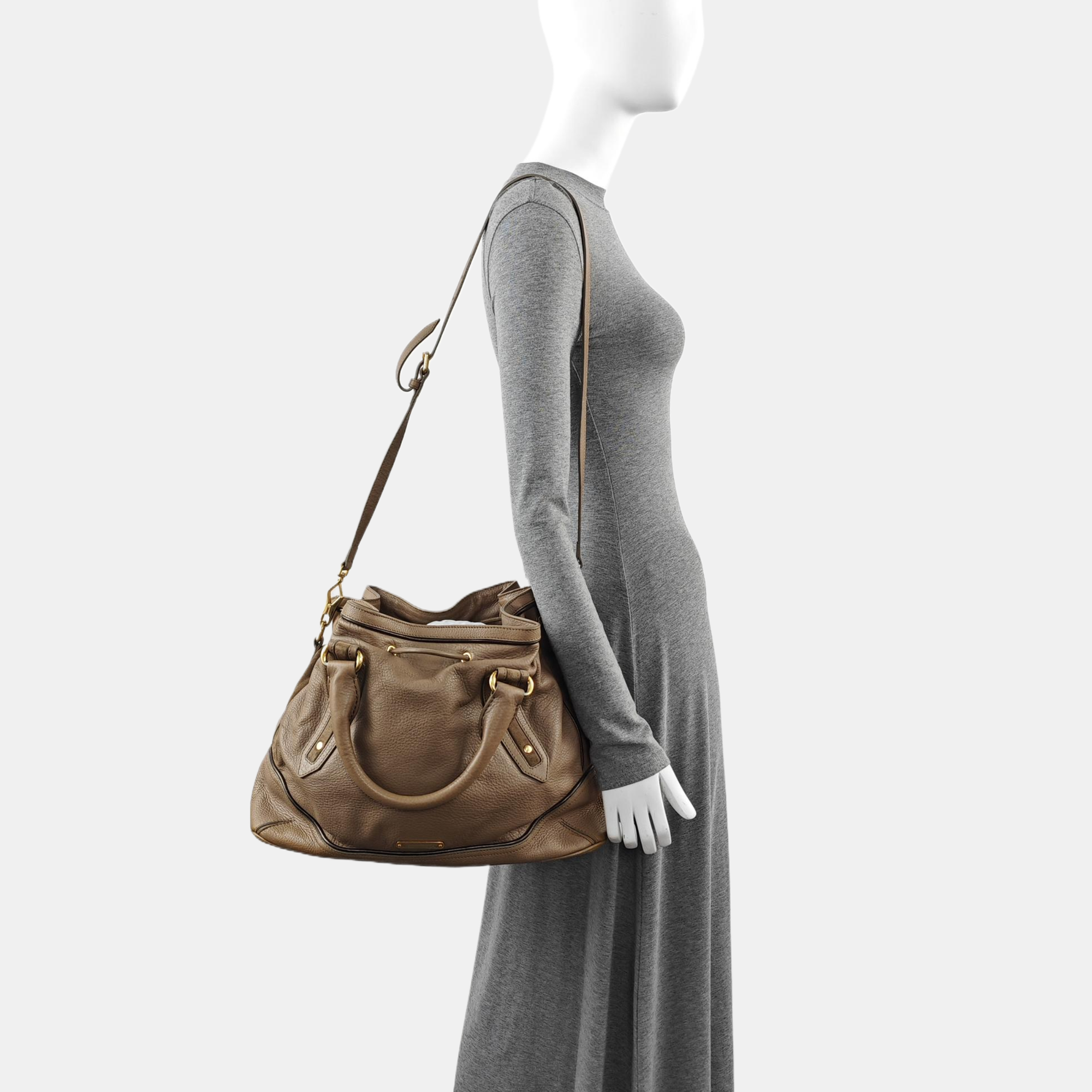 Calfskin Shoulder Bag Brown