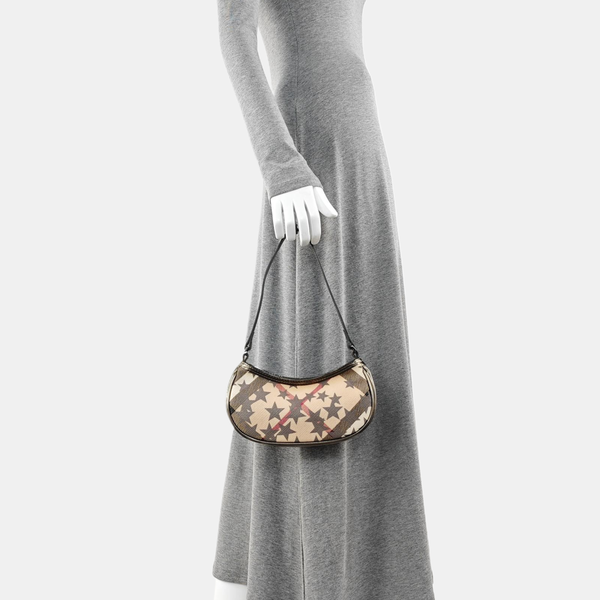 Coated Canvas Top Handle Bag Beige