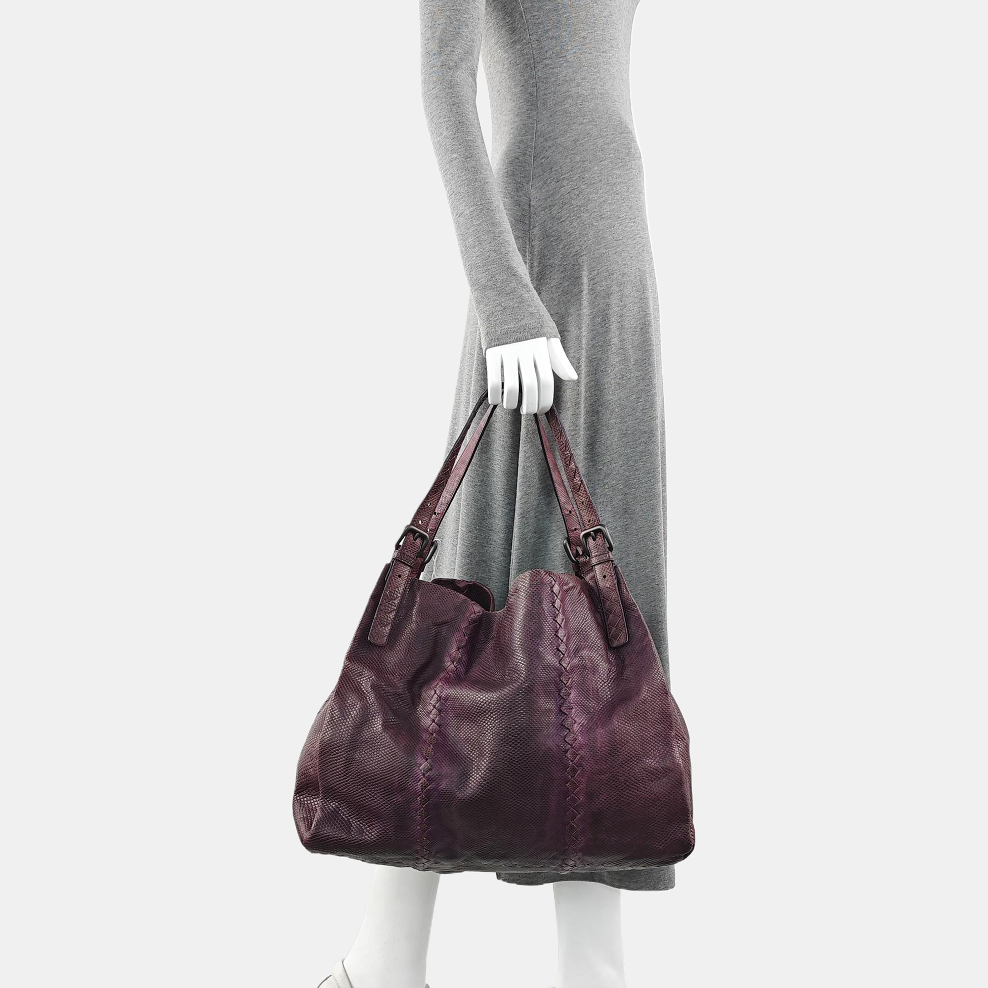 Lizard Top Handle Bag Red