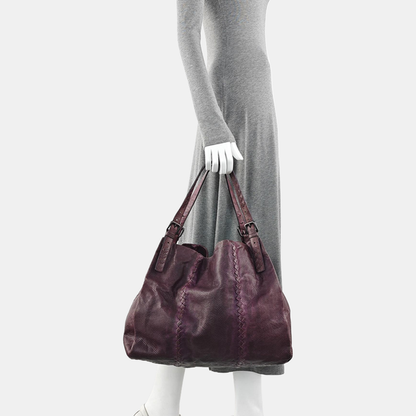 Lizard Top Handle Bag Red