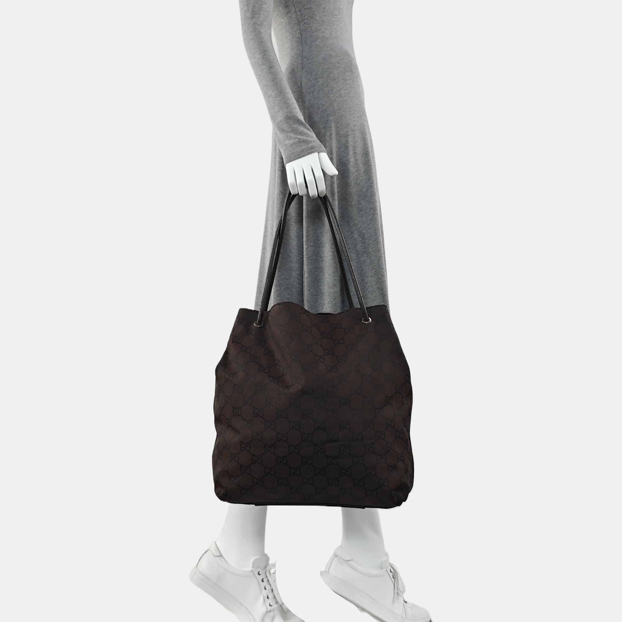 Monogram Canvas Tote Bag Brown