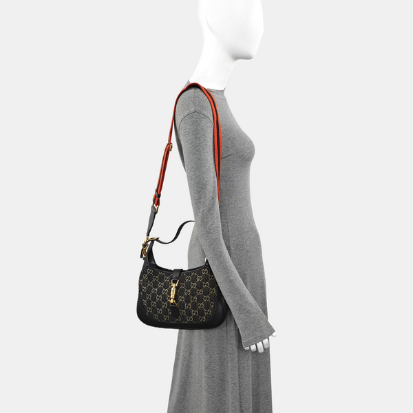 Jackie 1961 Small Monogram Denim Black