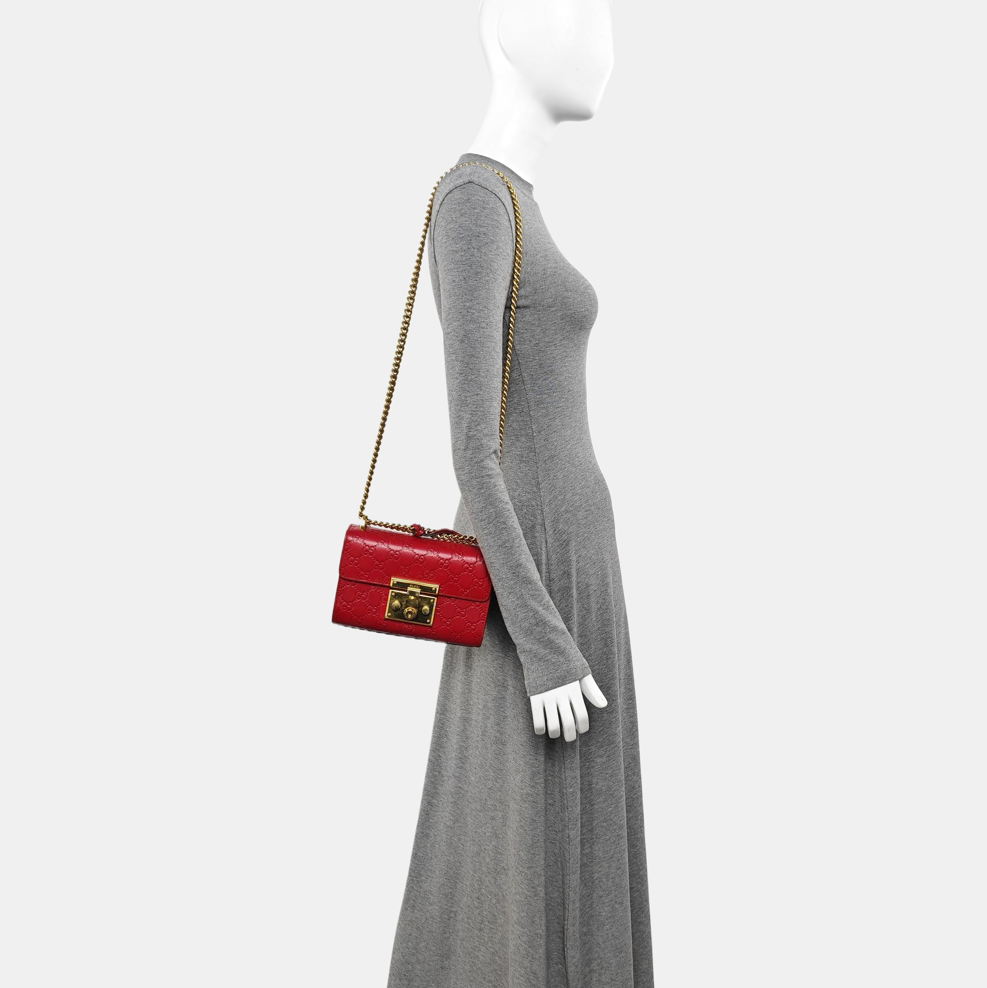 Padlock Small Monogram Calfskin Red