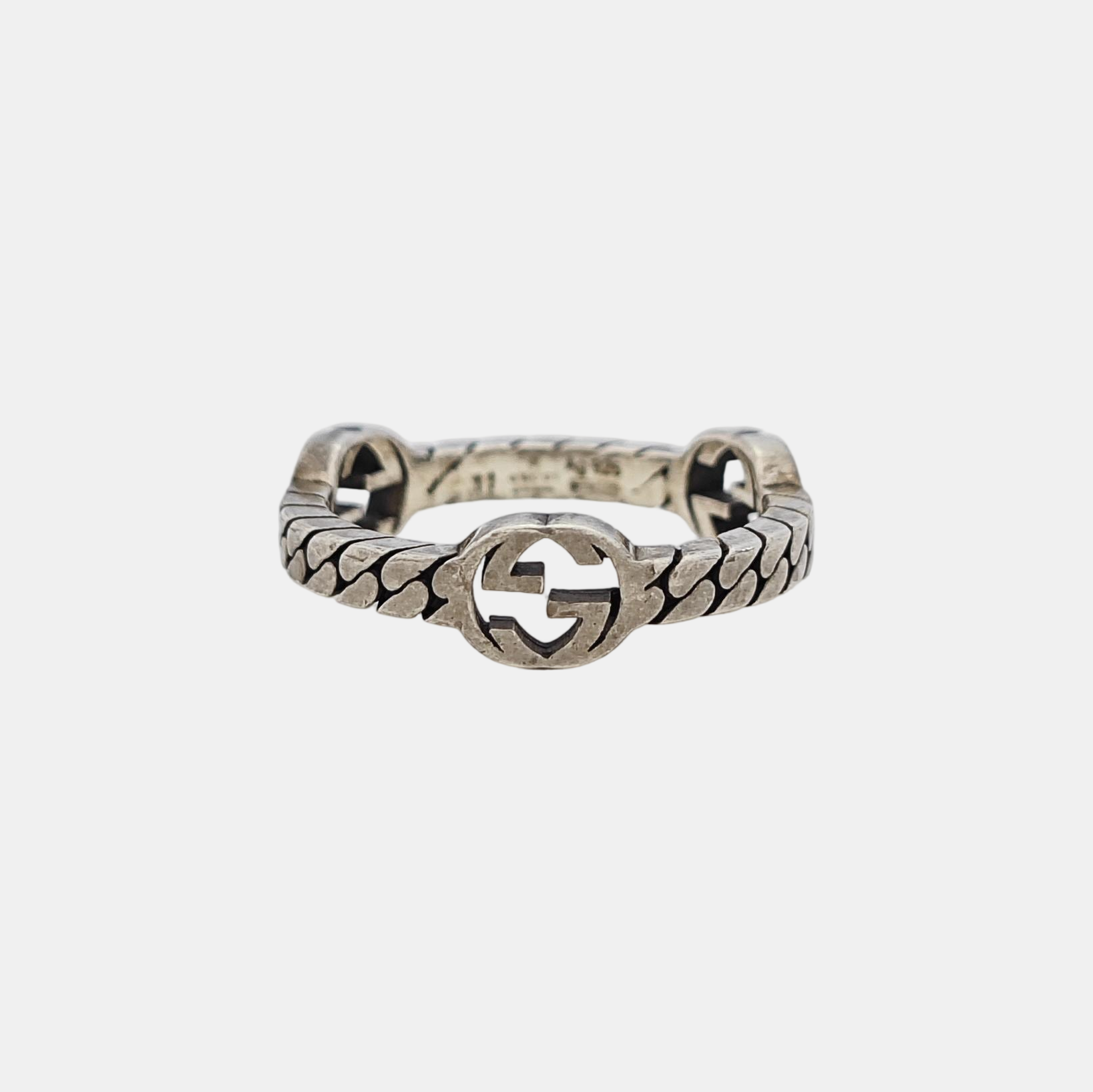 Interlocking G 925 Sterling Silver Ring HK 11