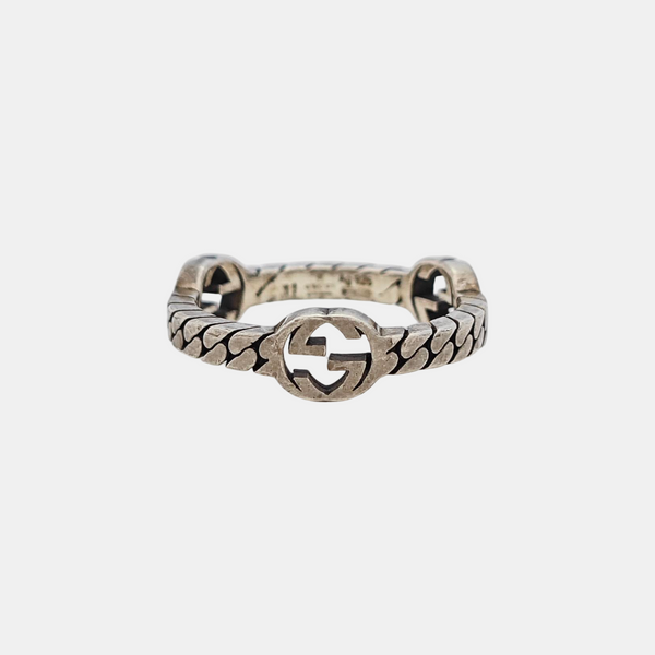 Interlocking G 925 Sterling Silver Ring HK 11