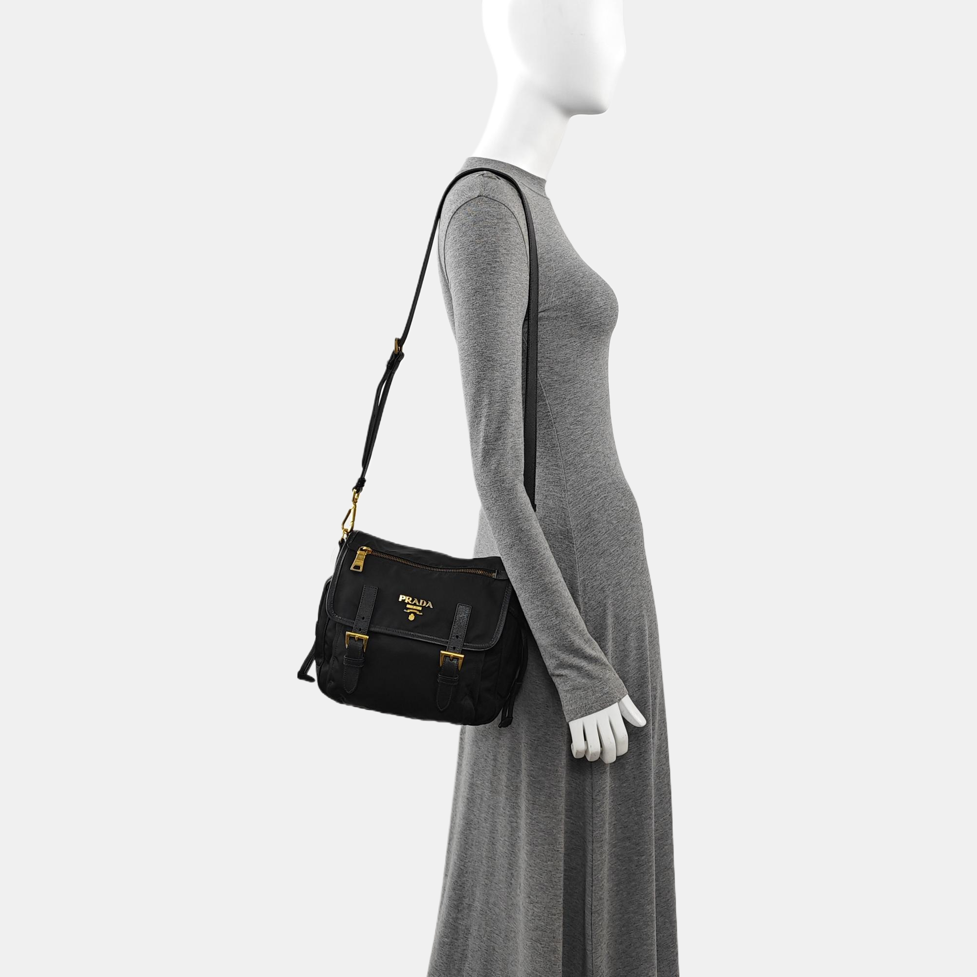 Nylon Shoulder Bag Black