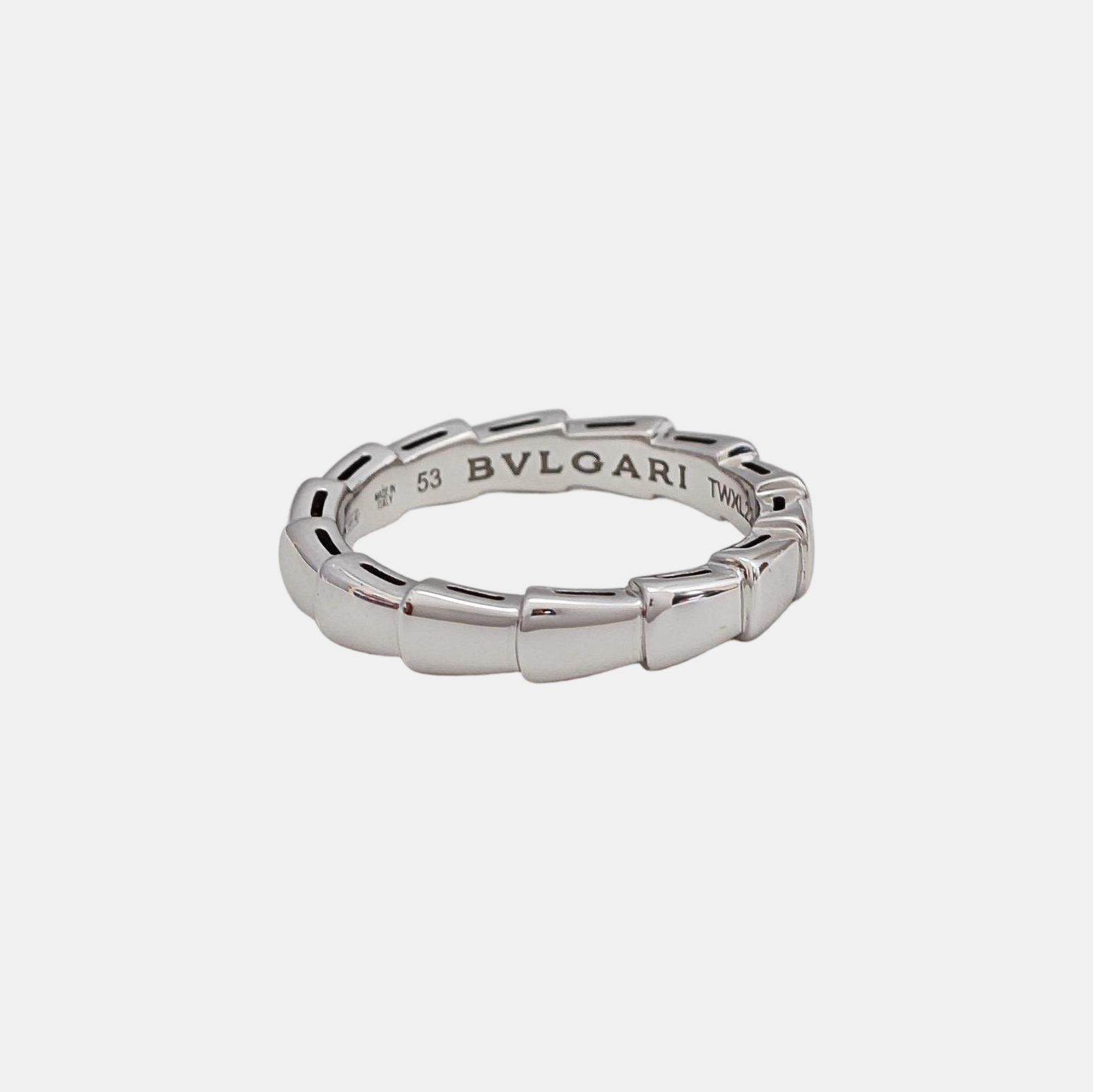 SERPENTI 18k White Gold Silver Ring EU 53