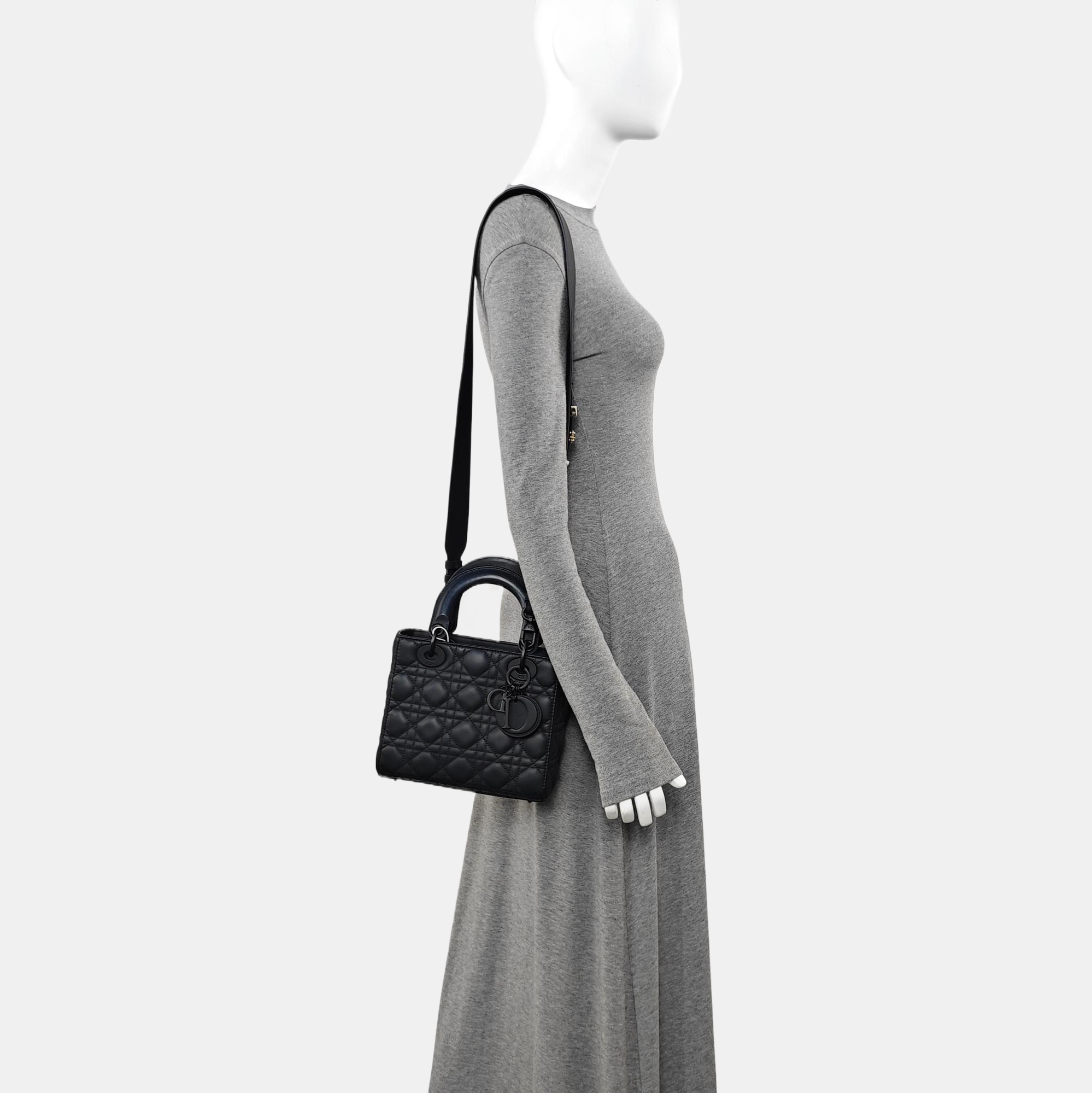 Lady Dior Small Cannage Calfskin Black