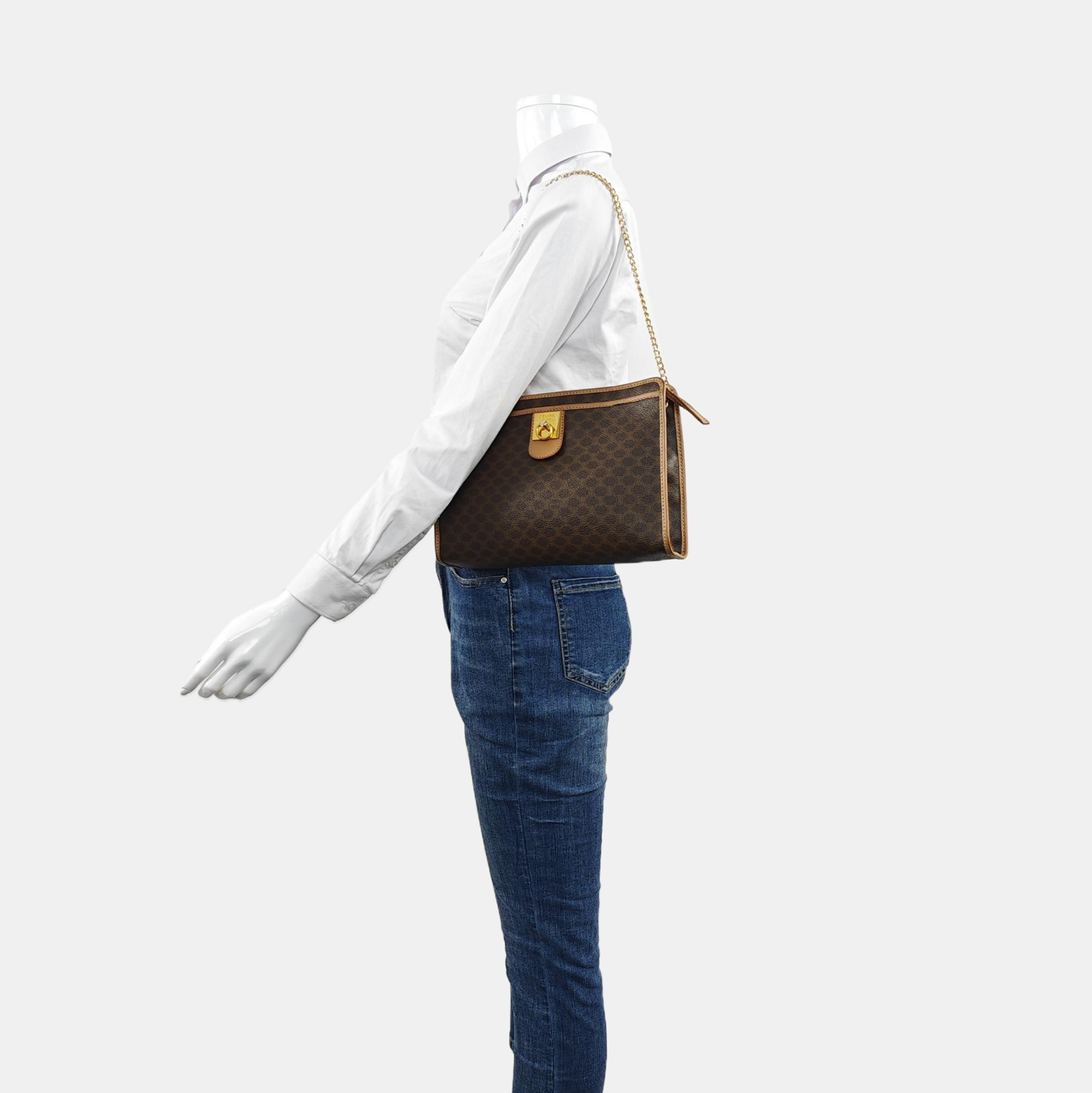 MACADAM CLUTCHES Coated Canvas Brown